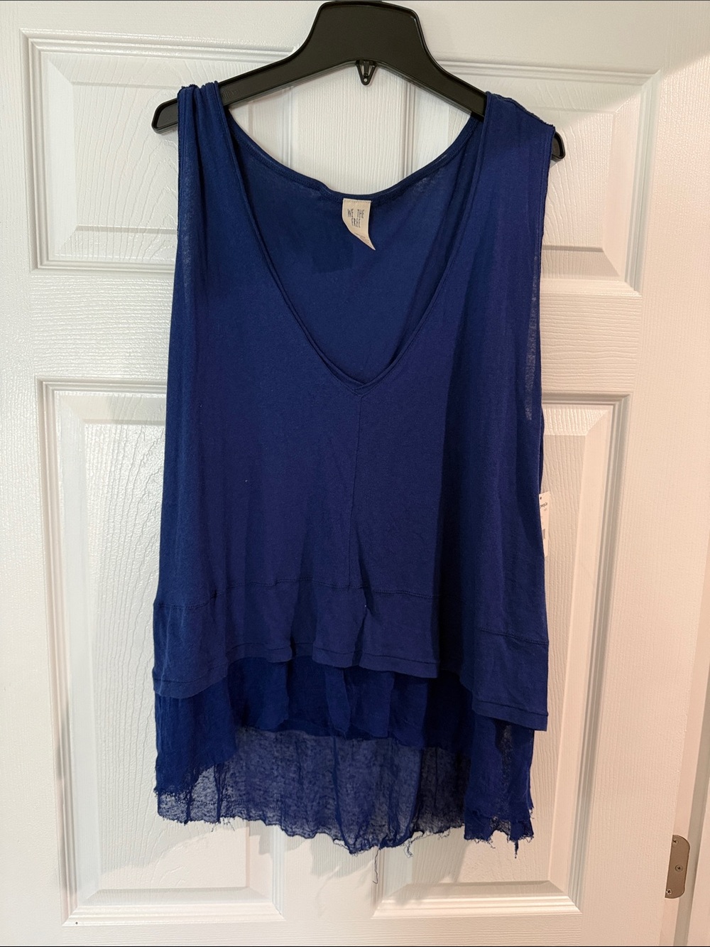Free People Layered V-Neck Tank Top - Royal Blue